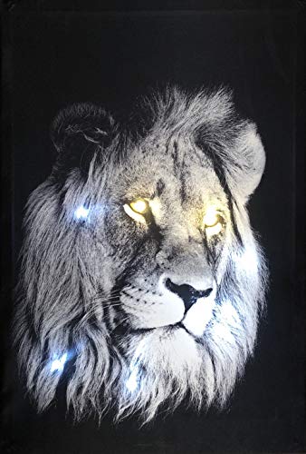 Samarkand - Lights LED-Bild mit Beleuchtung LED- Bilder Leinwandbild 65 x 45 cm Wandbild LÖWE Tiere von Samarkand - Lights