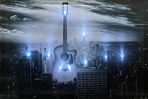 Samarkand - Lights LED Bild mit Beleuchtung LED - Bilder Leinwandbild Leuchtbild Wandbild mit Beleuchtung Musik New York Gitarre von Samarkand - Lights