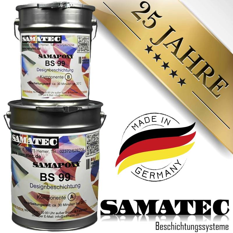 Samatec BS 99 Epoxidharz Farbig 2K | Boden- und Designbeschichtung | 32 Farben von Samatec