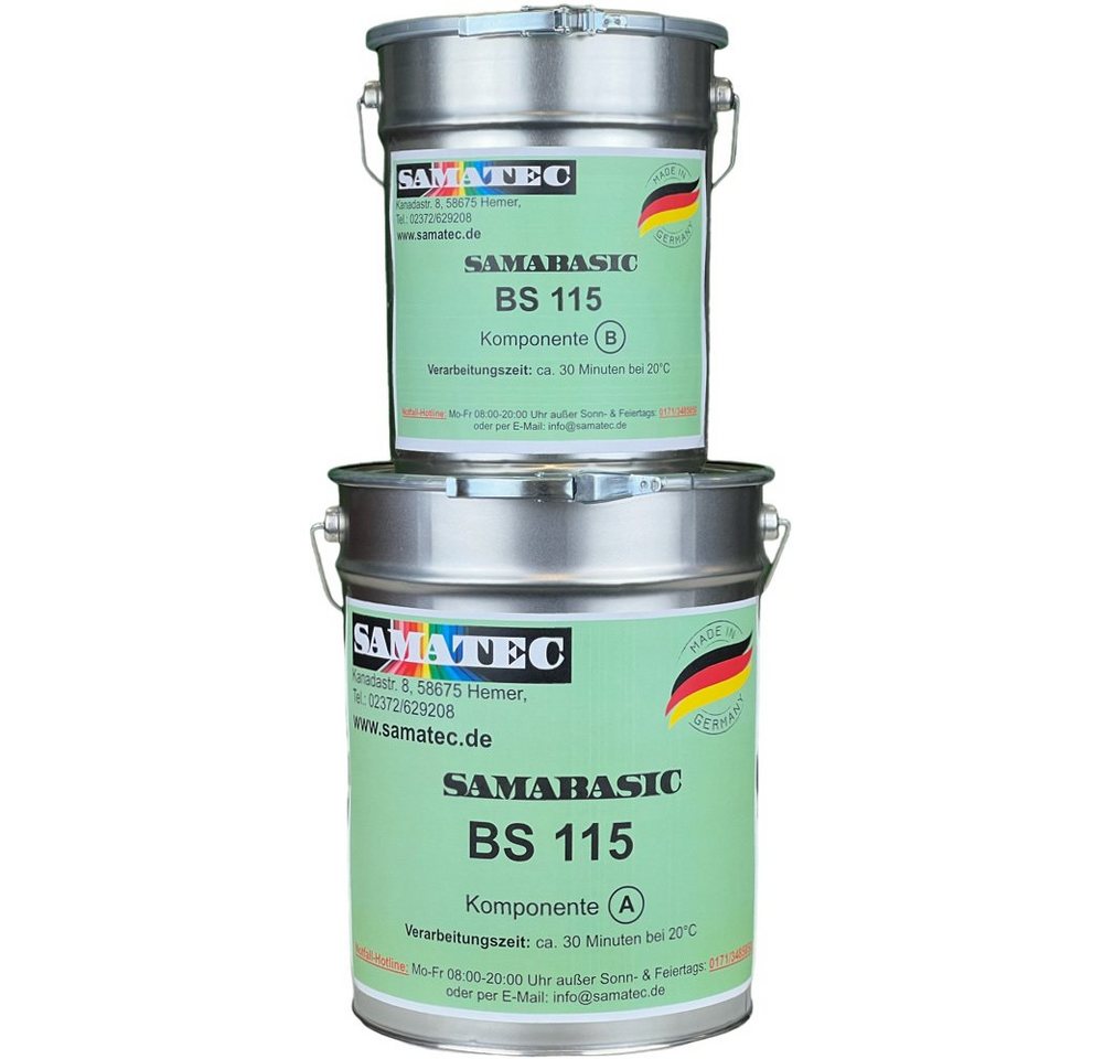 Samatec Harzfarbe matte Kopfversiegelung BS115 Bodenbeschichtung inkl. VSK Bodenfarbe, matt, weichmacherbeständig, hochbelastbar, abriebfest, geruchsneutral von Samatec