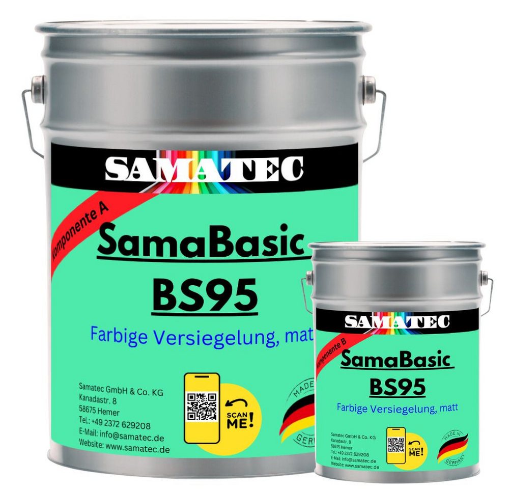 Samatec Harzfarbe Bodenbeschichtung Garagenfarbe BS95 Bodenfarbe 2K Epoxidharz inkl. VSK, matt, weichmacherbeständig, hochbelastbar, lösemittelfrei Samatec Harzfarbe Bodenbeschichtung Garagenfarbe BS95 Bodenfarbe 2K Epoxidharz inkl. VSK, matt, weichmacherbeständig, hochbelastbar, lösemittelfrei von Samatec