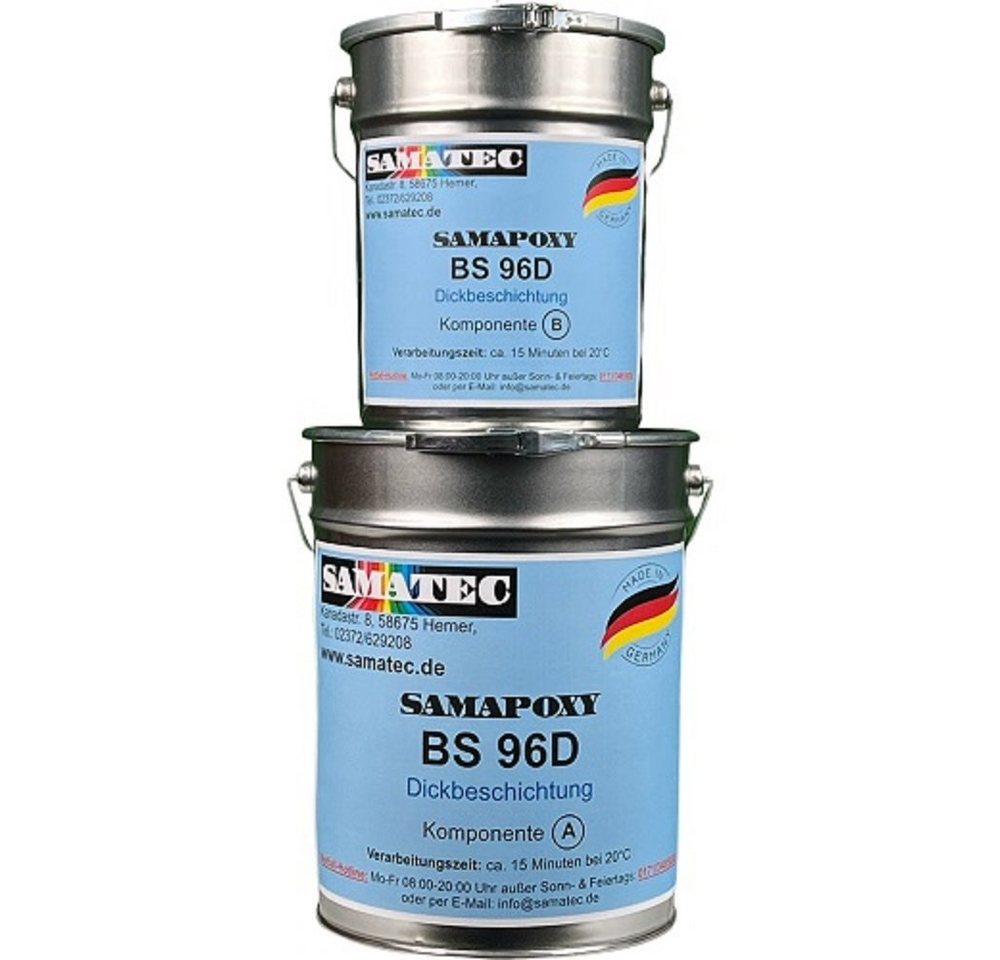 Samatec Harzfarbe Bodenbeschichtung BS96d Dickbeschichtung Bodenfarbe Garagenfarbe, hochbelastbar, weichmacherbeständig, rissüberbrückend, glänzend von Samatec