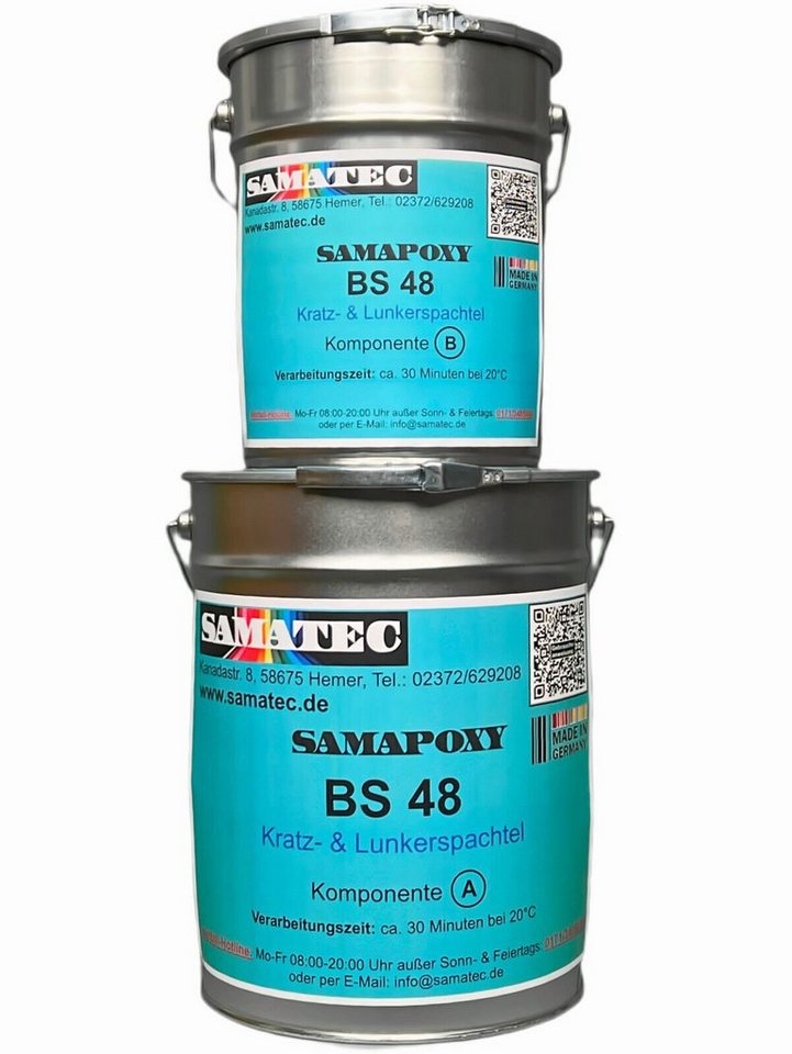 Samatec Spachtelmasse Grobmörtel BS48 Reparaturmörtel Spachtelmasse inkl. VSK 2K Epoxid, extrem widerstandsfähig, hochbelastbar, geruchsneutral, modellierbar von Samatec