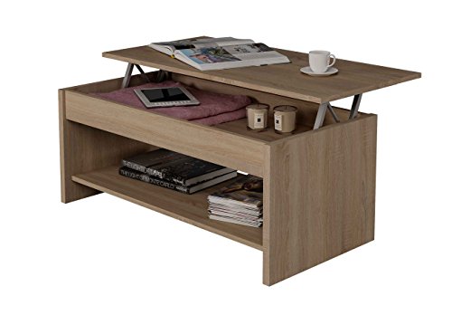 Samblo Argus Zentrum Mehrfach gewölbt, Holz und Melamin-Tisch, Eiche, 100 x 50 x 42 cm von Samblo