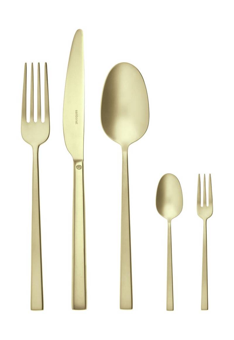 Besteck-Set 60-tlg. Rock Antique PVD Champagne von Sambonet