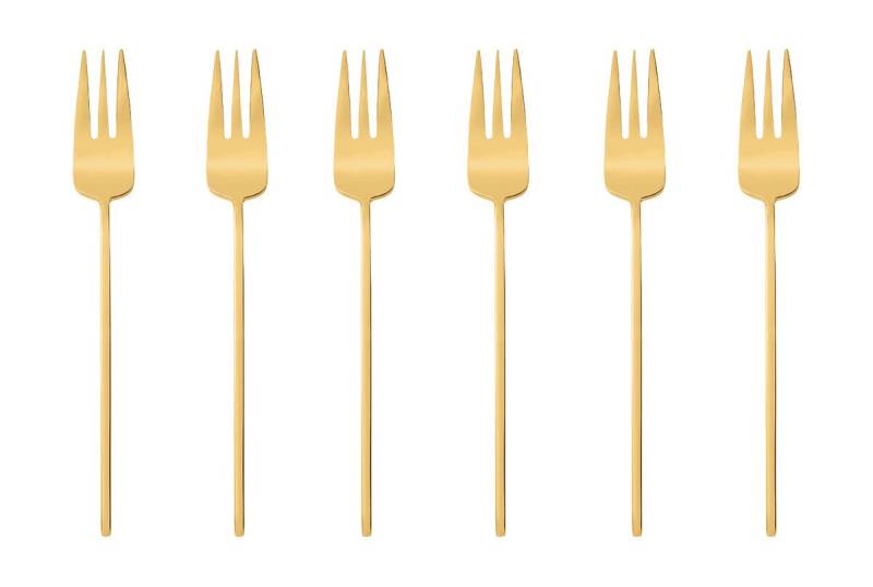 Kuchengabel 6er-Set 100 Mirror PVD Gold von Sambonet
