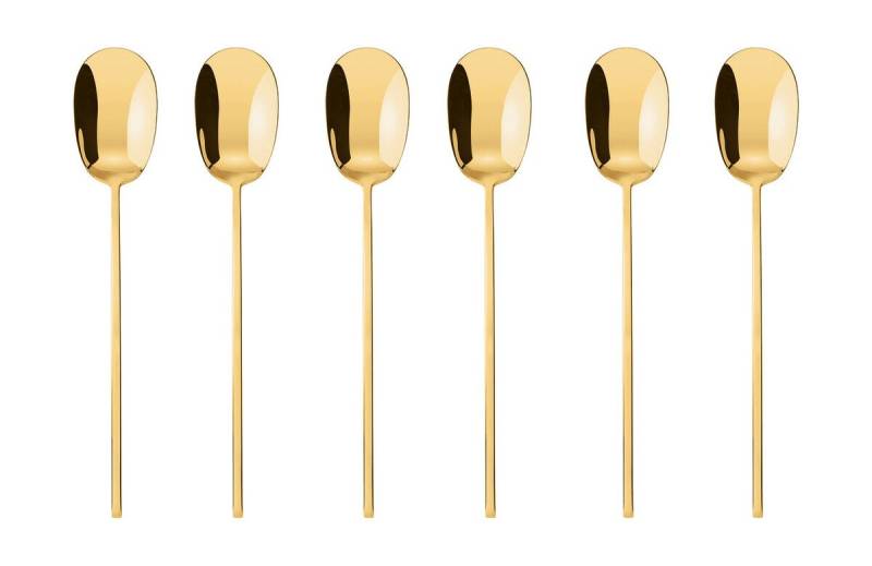 Espressolöffel 6er-Set 100 Mirror PVD Gold von Sambonet
