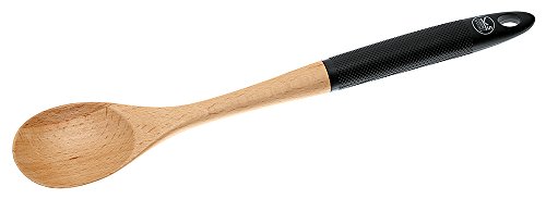 Sambonet - Kochlöffel, Holzlöffel, Küchenutensilien, Küchenzubehör mit Silikongriff, aus Holz Silikon, 35cm, Grau Sambonet - Kochlöffel, Holzlöffel, Küchenutensilien, Küchenzubehör mit Silikongriff, aus Holz Silikon, 35cm, Grau von Sambonet