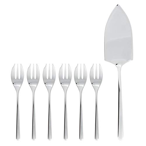 SAMBONET Cake Set, 6 Forks and Server Linear – S/Steel 52513A87 von Sambonet