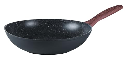 Sambonet 51033-28 Kochtopf, rund, Wok/Stir-Fry Brot, schwarz, Aluminium, 3,5 l, 28 cm von Sambonet