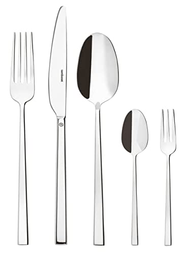 Sambonet 52562-N2 Rock Edelstahl - Monoblock Tischbesteck in 18/10 Edelstahl, für 12 Personen, 60 Teile: 12 Gabeln, 12 Löffel, 12 Messer, 12 Teelöffel, 12 Kuchengabeln, Silber Sambonet 52562-N2 Rock Edelstahl - Monoblock Tischbesteck in 18/10 Edelstahl, für 12 Personen, 60 Teile: 12 Gabeln, 12 Löffel, 12 Messer, 12 Teelöffel, 12 Kuchengabeln, Silber von Sambonet