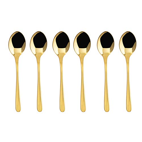 Sambonet 6 Kaffeelöffel Taste, Kaffeelöffel Set für 6 Personen, für die Kaffeepause, Spülmaschinenfest, Gold PVD von Sambonet