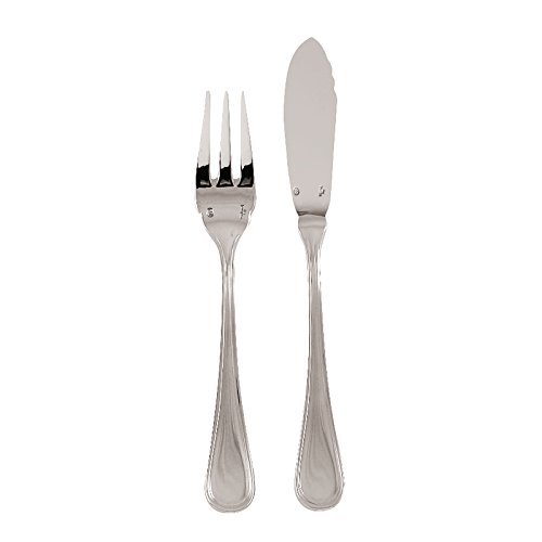 Sambonet Contour Besteckset Fischbesteck, Edelstahl, grau, 24 für Fisch von Sambonet