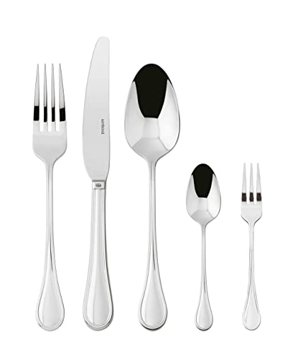 Sambonet Royal 52563-G6 - Edelstahlgeschirrset 18/10, für 6 Personen, 30-teilig: 6 Gabeln, 6 Löffel, 6 Messer, 6 Teelöffel, 6 Dessertgabeln, Spülmaschinenfest von Sambonet