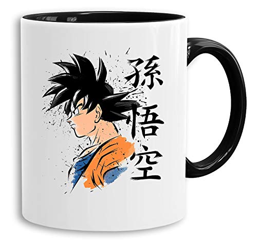 Goku Brush Side - Tasse Kaffeetasse Son Ruffy Luffy Naruto Saitama One Dragon Master Goku Ball Vegeta Roshi Piece Db, Farbe:Weiß von Sambosa