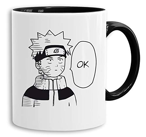 Naruto OK - Tasse Kaffeetasse Son One Punch Luffy Naruto Saitama One Dragon Goku Ball Piece Man Db, Farbe:Weiß von Sambosa