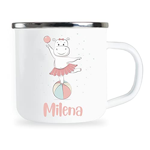 Personalisierte Kindertasse mit Name und niedlichem Nilpferd Motiv Emaille Tasse individuelle Geschenke Kind Geburtstag Geschenkidee für Kinder Mädchen Junge Geburtstag Metallbecher Emailletasse Personalisierte Kindertasse mit Name und niedlichem Nilpferd Motiv Emaille Tasse individuelle Geschenke Kind Geburtstag Geschenkidee für Kinder Mädchen Junge Geburtstag Metallbecher Emailletasse von Sambosa