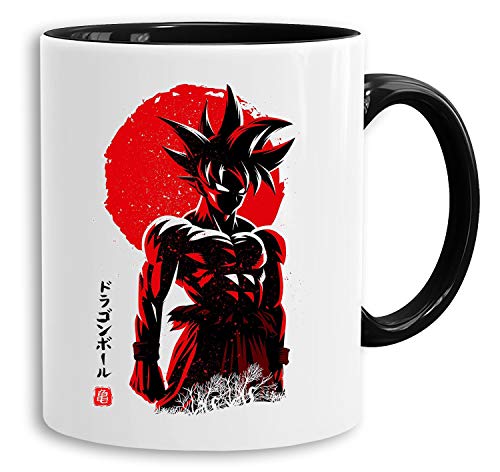 Red Sun Goku Stand - Tasse Kaffeetasse Son Ruffy Luffy Naruto Saitama One Dragon Master Goku Ball Vegeta Roshi Piece Db, Farbe:Weiß von Sambosa