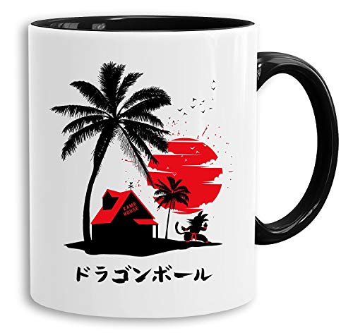 Red Sun Kame - Tasse Kaffeetasse Son Ruffy Luffy Naruto Saitama One Dragon Master Goku Ball Vegeta Roshi Piece Db, Farbe:Weiß von Sambosa