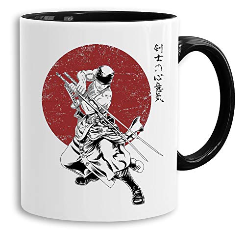 Red Sun Zoro Action - Tasse Kaffeetasse Son Ruffy Luffy Naruto Saitama One Dragon Master Goku Ball Zoro Roshi Piece Db, Farbe:Weiß von Sambosa