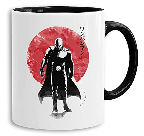 Saitama Sun - Tasse Kaffeetasse Son One Punch Luffy Naruto Saitama One Dragon Goku Ball Piece Man Db, Farbe:Weiß von Sambosa