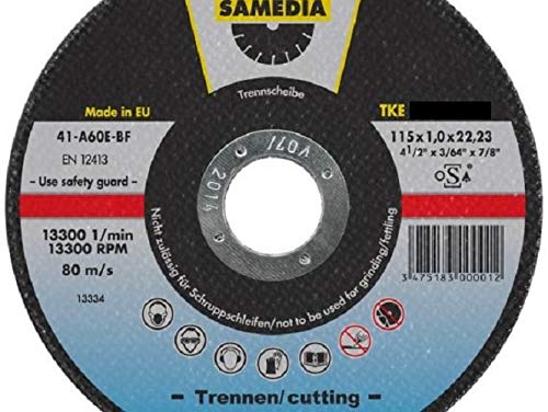 Samedia TKE Korund-Trennscheibe INOX versch. Größen und Stückzahlen Trennscheibe Metall Metall-Trennscheibe (10, Ø 115 mm) von Samedia