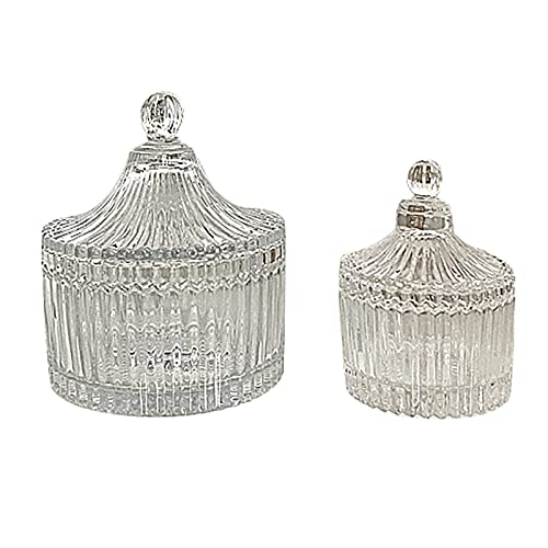 SameeHome 2 StüCk EuropäIsche Farbe Kristall Glas Lagerung Zucker Dosen SüßIgkeiten Box Tupfer Box BehäLter Organizer von SameeHome