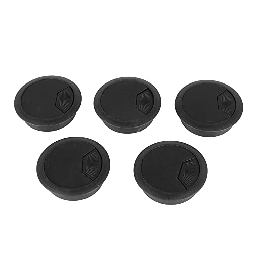 SameeHome 5 Stück, schwarz, Durchmesser 70 mm, aus Kunststoff, rund, Kabelabdeckungen für den Schreibtisch des Computers SameeHome 5 Stück, schwarz, Durchmesser 70 mm, aus Kunststoff, rund, Kabelabdeckungen für den Schreibtisch des Computers von SameeHome