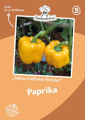 Paprika Yellow California Wonder Samen für ca. 20 Pflanzen - robuste Sorte von samenfritze