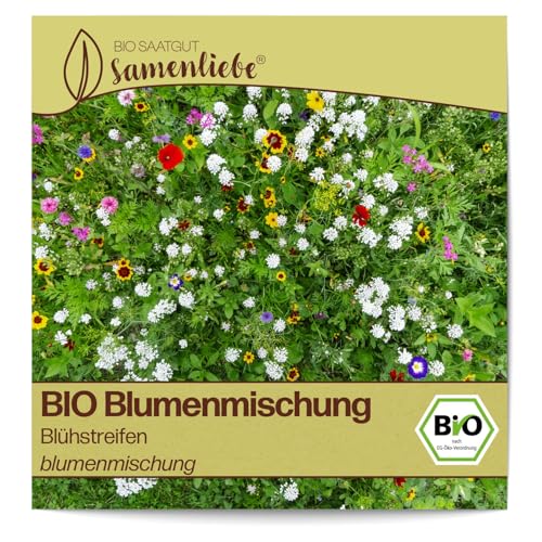 BIO Saatgutmischung Samen Sorte Blühstreifen (bienenfreundliche Saatmischung) Blumensamen Saatgutmischung Saatgut von Samenliebe