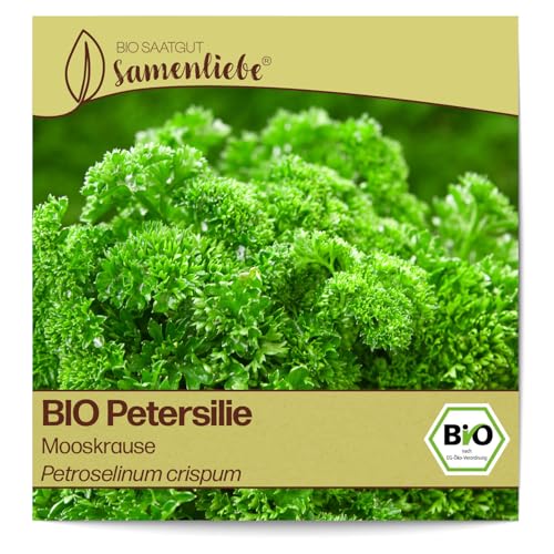 Samenliebe BIO Petersilie Samen alte Sorte Mooskrause 500 Samen samenfestes Kräuter Saatgut für Küche indoor und Balkon Garten BIO Kräutersamen mehrjährig von Samenliebe