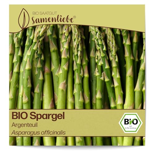 Samenliebe BIO Spargel Samen Gemüsesamen Argenteuil 80 Samen Gemüse Samen Garten Spargel Saatgut samenfeste mehrjährig Pflanzen für Garten und Freiland von Samenliebe