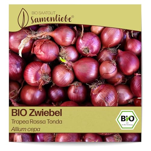 Samenliebe BIO Zwiebel Samen alte Sorte Tropea Rossa Tonda 200 Samen samenfestes Gemüse Saatgut für Gewächshaus und Freiland BIO Gemüsesamen von Samenliebe