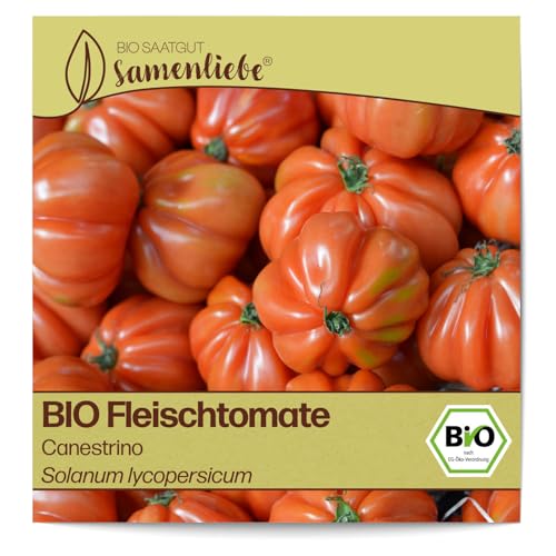 Samenliebe BIO Fleischtomaten Samen Canestrino Tomate rot 10 Samen samenfestes Gemüse Saatgut für Gewächshaus Freiland und Balkon BIO Gemüsesamen von Samenliebe