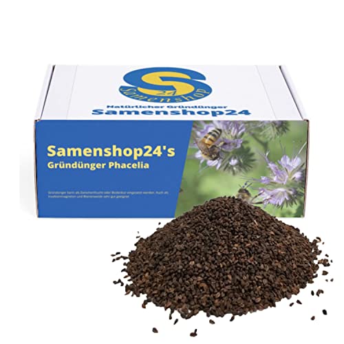 Phacelia "tanacetifolia" Nützlingsmagnet 1kg für ca. 250 m², Gründünger Bienenweide Nektarspender Bodenkur Samenshop24® von Samenshop 24