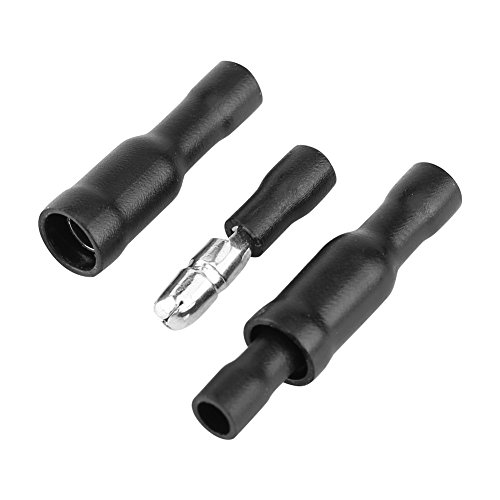 Crimpverbinder, Samfox 50-tlg. Car Male & Female Bullet Socket Crimp-Anschlussdraht-Steckverbinder-Set(Schwarz) von Samfox