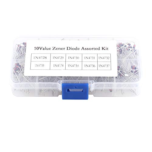 Samfox Diode - 200Pcs 10 Werte Elektronische Zener-Diode Sortiment Kit 1N4728~1N4737 Mit Storage Box von Samfox