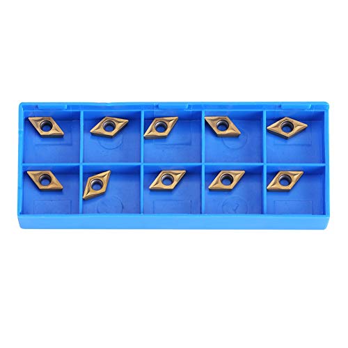 Hartmetall-Wendeplatten DCMT51.51 (DCMT070204) DCMT-Wendeplatten Multilayer Coated CNC-Wendeplatten für Drehwerkzeughalter Ersatz-Wendeplatte 10 Stück mit Box von Samfox