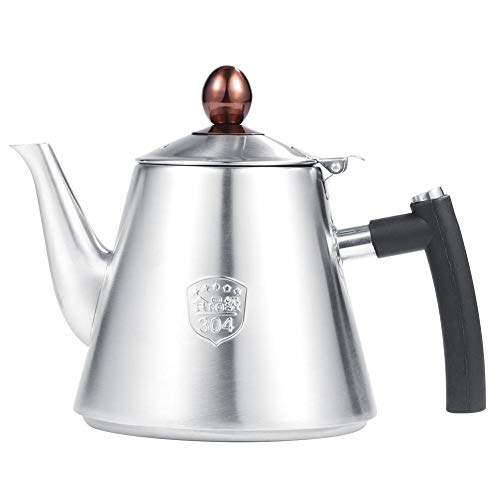 Herd Teekanne, Samfox 1.2L Kapazität Edelstahl Herd Teekanne Tee Kaffeekanne Wasserkocher Hitzebeständiger Silikongriff(Matte) von Samfox