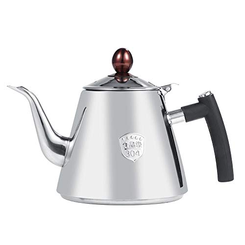 Herd Teekanne, Samfox 1.2L Kapazität Edelstahl Herd Teekanne Tee Kaffeekanne Wasserkocher Hitzebeständiger Silikongriff(Poliert) von Samfox