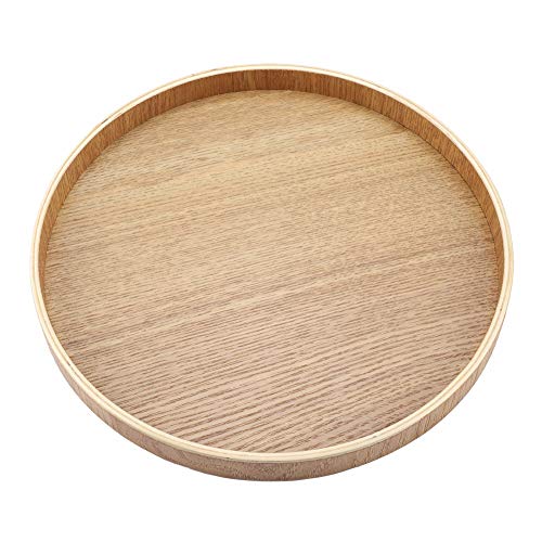 Tee Tablett, Samfox Holzplatte Bambus Runde Serviertablett für Tee-Set Obst Süßigkeiten Lebensmittel Home Decoration(24cm) von Samfox