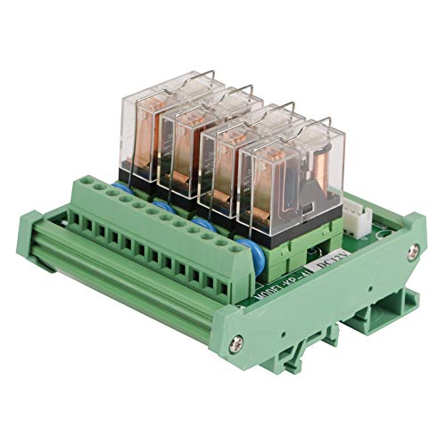 Samfoxy 4 Kanal Relay Hutschienenmontage, 16A Leistungsrelaismodul 12V Relaismodul Relaisplatine mit LED Anzeige für SPS von TICFOX