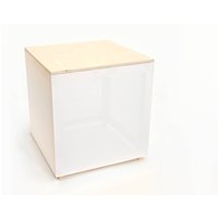 Weißer Stoffwürfeltisch | Semitransparent, Ahorn Top von SamichiDesign