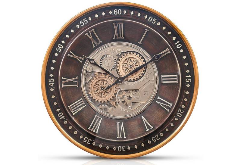 Samilito Uhr 59,5 cm mit echtem Bewegungsgetriebe Zahnrädern von Samilito