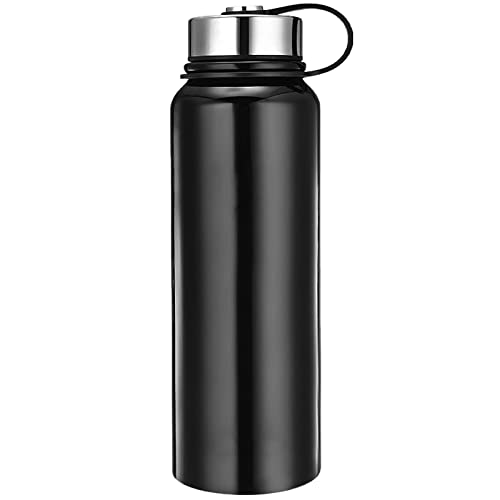 1,5 Liter Edelstahl Thermo Wasserflasche Vakuum Isoliert Thermos Schwarz von Samine