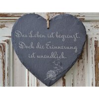 Personalisierbare Schiefer-Tafel in Herzform Größe 16x16cm Personalisierbare Schiefer-Tafel in Herzform Größe 16x16cm von SamisaShop