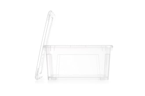 Samla Aufbewahrungsbox 5 Liter Inhalt MIT Deckel - stapelbare, transparente Box BxTxH: 28x19x14 cm von Samla