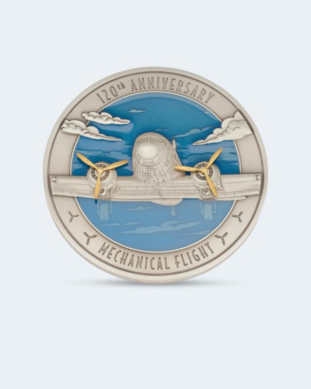 Silbermünze 120 Jahre Motorflug von Sammlermünzen Reppa