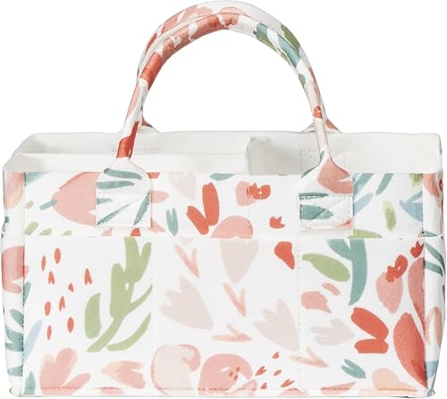 Sammy & Lou Filz Windel-Caddy Organizer – Kinderzimmer Aufbewahrungskorb und Auto Organizer für Windeln und Feuchttücher – Malerisches Blumenmuster von Sammy & Lou