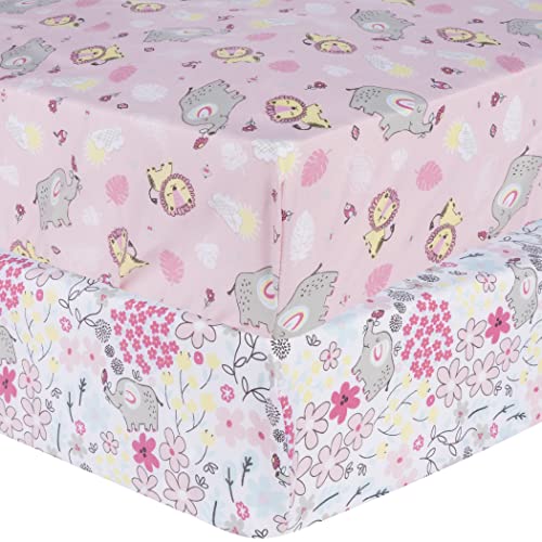 Sammy & Lou Spannbettlaken-Set aus Mikrofaser, Dschungelblumen, 2er-Pack von Sammy & Lou